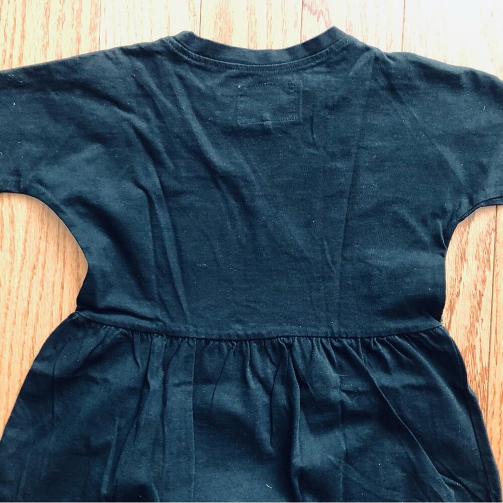 Huxbaby Lucky Lox Black and Gold Casual Cotton Knit Doughnut Dress Girl’s Size 4 - Picture 7 of 9